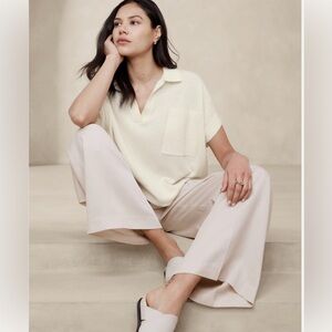 NWT Banana Republic Johnny Collar Blouse Sweater